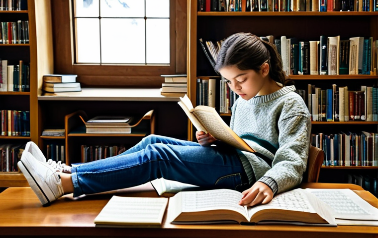 **

"A focused music student, fully clothed in a casual academic setting (jeans and a sweater), studying a musical score at a library table surrounded by books and sheet music, safe for work, perfect anatomy, natural proportions, appropriate content, professional. The scene is lit by warm, inviting light from a nearby window. Family-friendly."

**