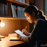 음악이론 자격증 시험 전날 해야 할 일 - **Prompt:** A young person, approximately 18-25 years old, is seated comfortably at a meticulously o...