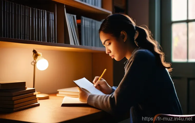 음악이론 자격증 시험 전날 해야 할 일 - **Prompt:** A young person, approximately 18-25 years old, is seated comfortably at a meticulously o...