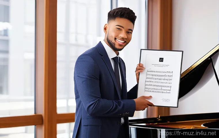 음악이론 자격증 연봉 협상 팁 - **Prompt: The Accomplished Musician with Certification**
"A confident adult musician, profession...